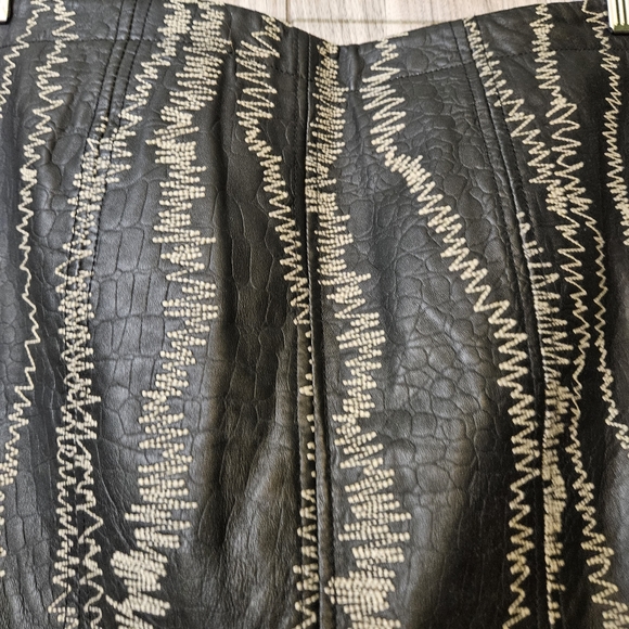 Free People Rock The Croc Black Lamb Leather Skirt - Picture 4 of 16